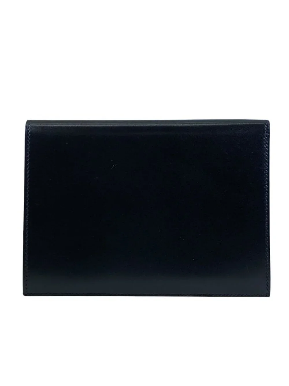 Hermes Bifold Wallet Folding Billfold Multi Case Card Leather Black